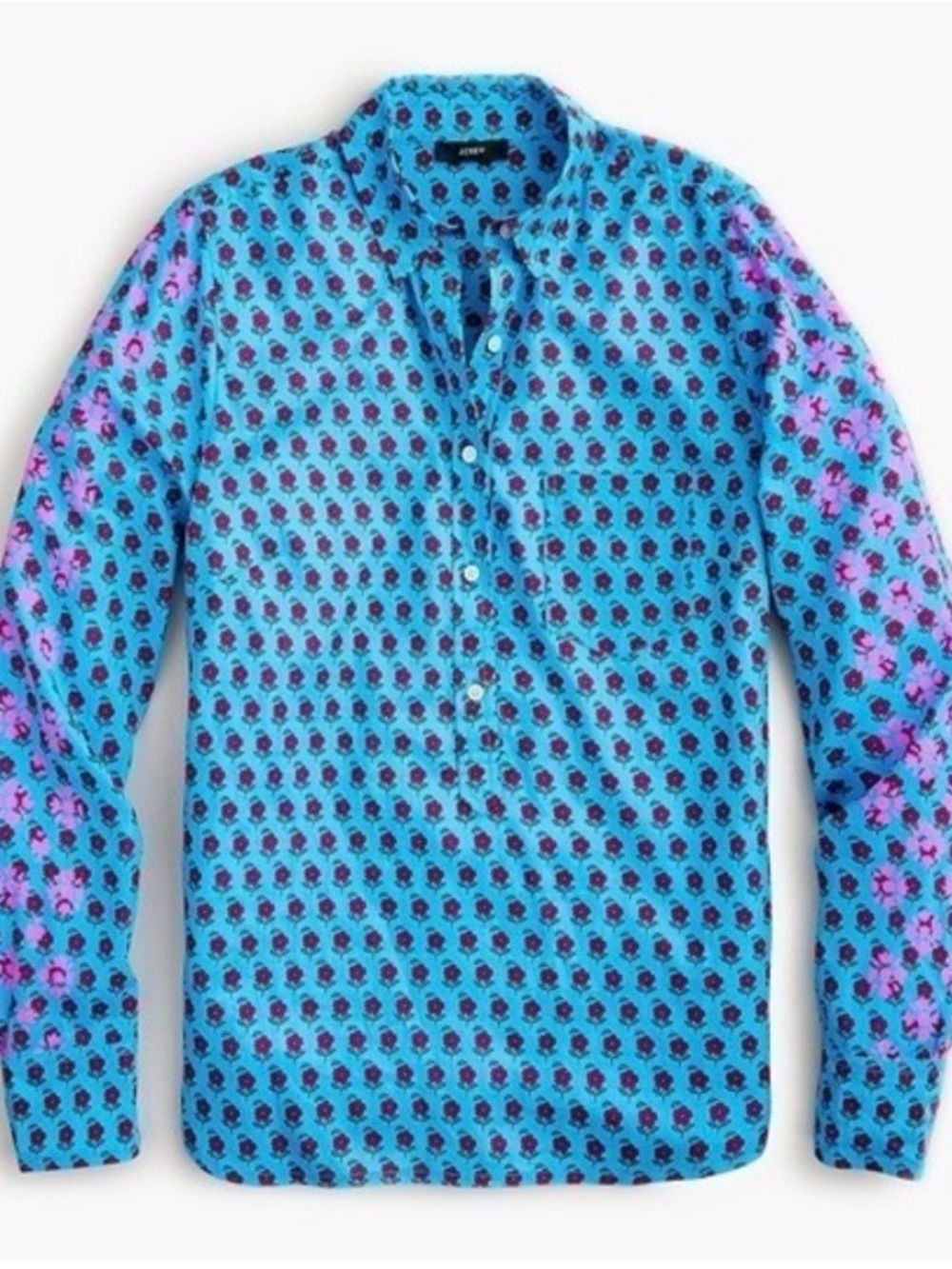 J. Crew Block Print Floral Popover